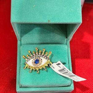 NWT Kurt Geiger London Crystal Evil Eye Cocktail Ring Size 8 #KGRG
